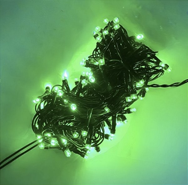 Pisca LED Natal Fixo 100 Lâmpadas IP44 10 Metros Verde