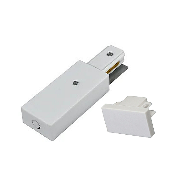 KIT Alimentador de Trilho Eletrificado + Ponteira Sobrepor Branco Bivolt