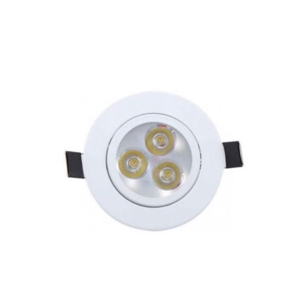 Spot 3W Super LED Redondo Direcional Branco Quente