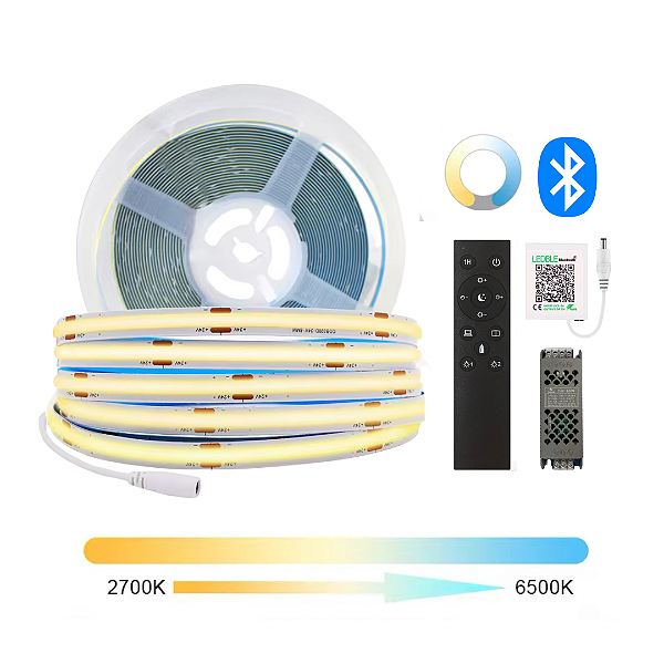 KIT Fita LED COB Multicor CCT 28W 504 LED’s 24V IP20 5 Mts + Fonte