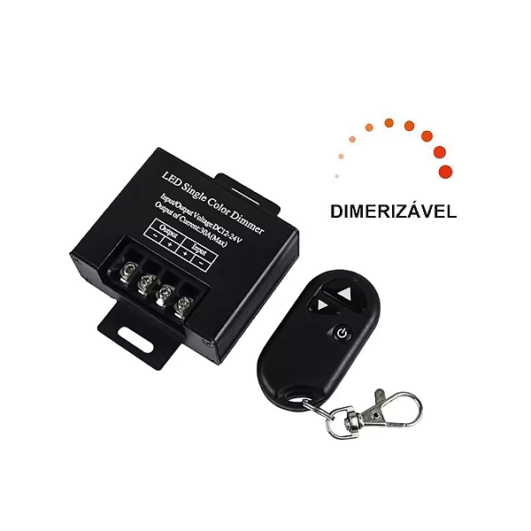Central Comando Controladora Dimmer 30A 12V Cor Única Ctrl Remoto RF