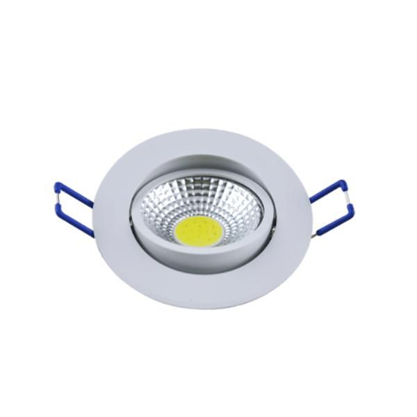 Spot 3W Redondo LED COB Direcional Branco Quente