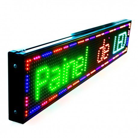 Painel LED RGB 100x20 Letreiro Colorido Luminoso Digital  Alto Brilho USB