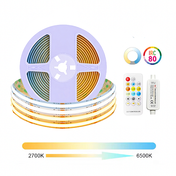 Fita LED COB Multicor CCT 24W 480 LED’s 24V IP20 IRC80 10 Metros Ctrl