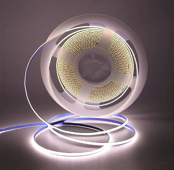 Fita LED COB 3mm 12W 360 LED’s 12V IP20 5 Metros Branco Neutro 4000K