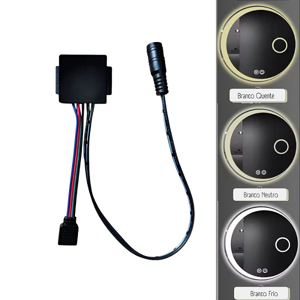 Interruptor Touch Dimmer Espelho Fita LED CCT Multicor 12V 3A