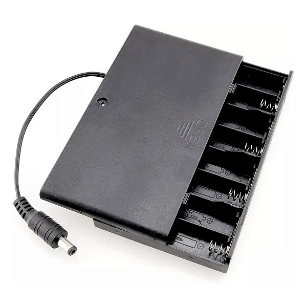 Case Estojo Fita LED a Pilha 8xAA Estojo Interruptor Liga Desliga