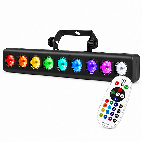 Refletor Ribalta 9 LED 12W RGBW 40cm DMX Controle Remoto Bivolt