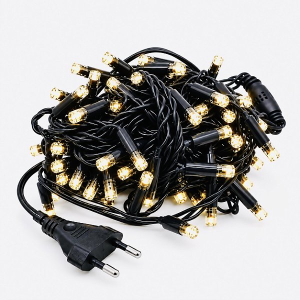 Pisca LED Natal Fixo 2.3mm IP65 10 Metros Branco Quente 220V