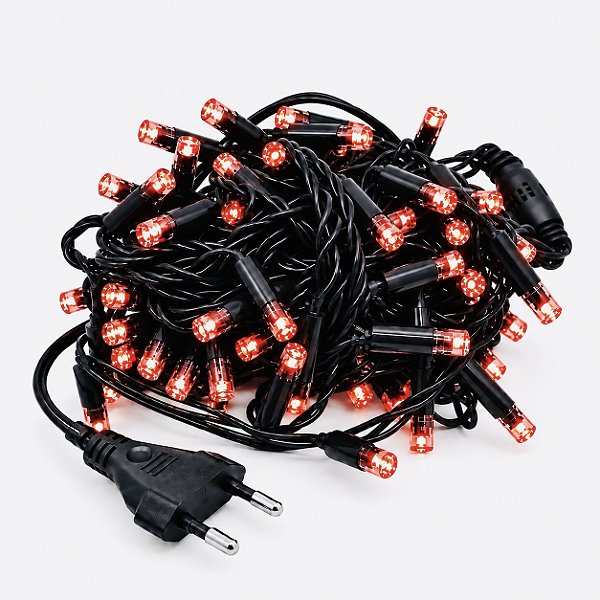 Pisca LED Natal Fixo 2.3mm IP65 10 Metros Vermellho 220V