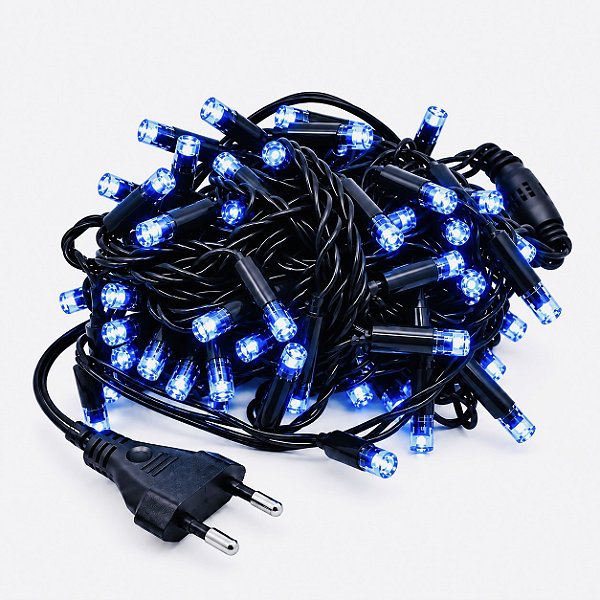 Pisca LED Natal Fixo 2.3mm IP65 10 Metros Azul 220V