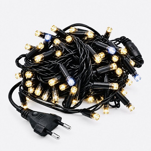 Pisca LED Natal Fixo 2.3mm IP65 10 Metros Branco Quente Strobo 220V