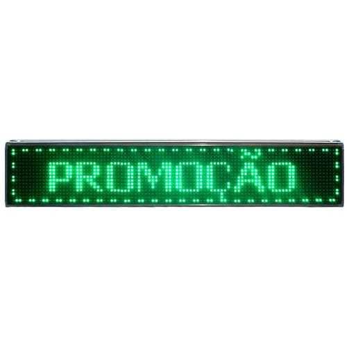 Painel LED Verde 100x20 Letreiro Luminoso Digital Alto Brilho USB