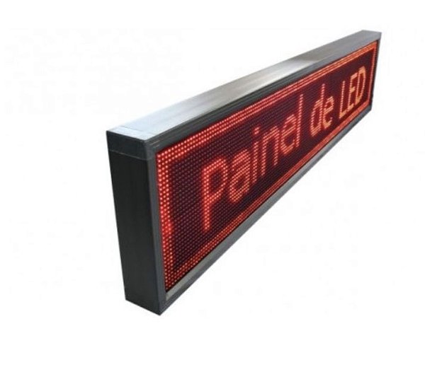 Painel LED Vermelho 70x20 Letreiro Luminoso Digital Alto Brilho USB