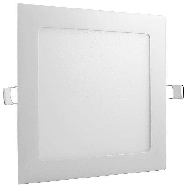 Painel 12W LED Embutir Slim Quadrado 17x17 3500K Branco Quente Bivolt