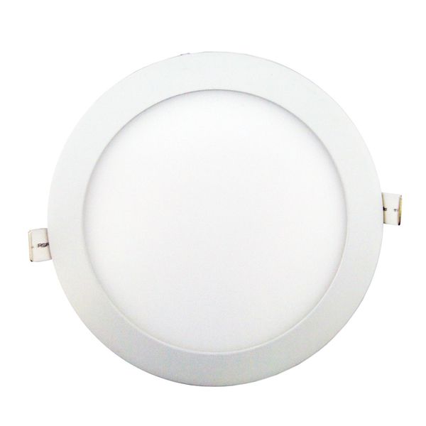 Painel 6W LED Embutir Slim Redondo 3500K Branco Quente Bivolt