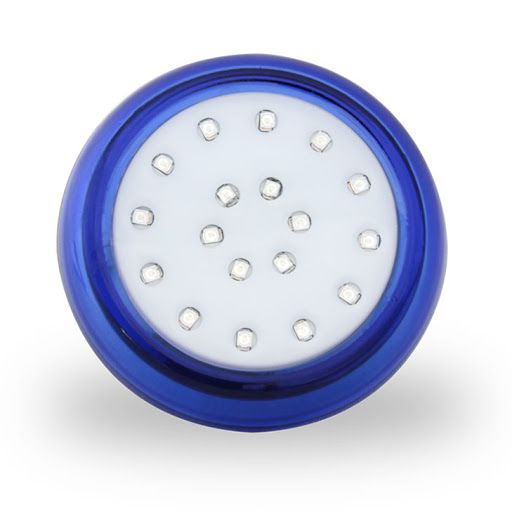 Luminaria Piscina LED 18W RGB Colorida 125mm Policarbonato Azul 12V