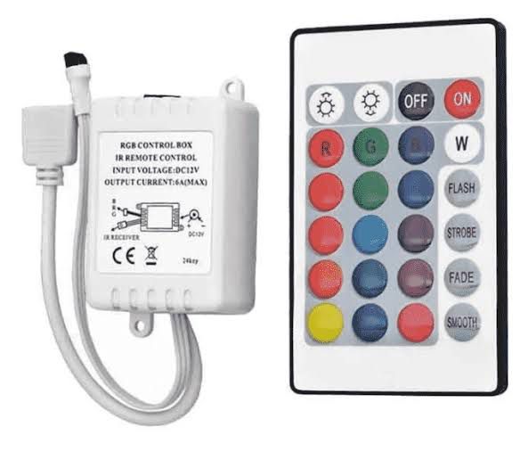 KIT Controle  Fita LED RGB 24 Teclas 5050 3528 12V 6A