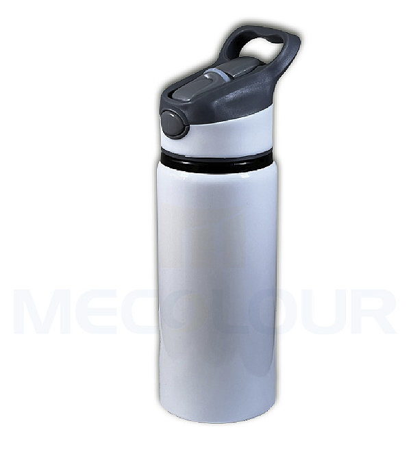 Squeeze de Alumínio Branco para Sublimação com Tampa Preta - 600ML