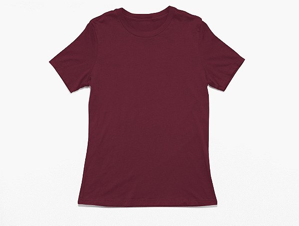 Camiseta Básica Infantil/Juvenil Gola Careca-Malha PV Marsala