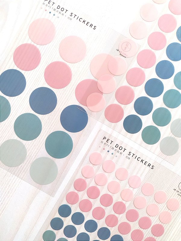 Cartela de Adesivos Dots Verde e Rosa