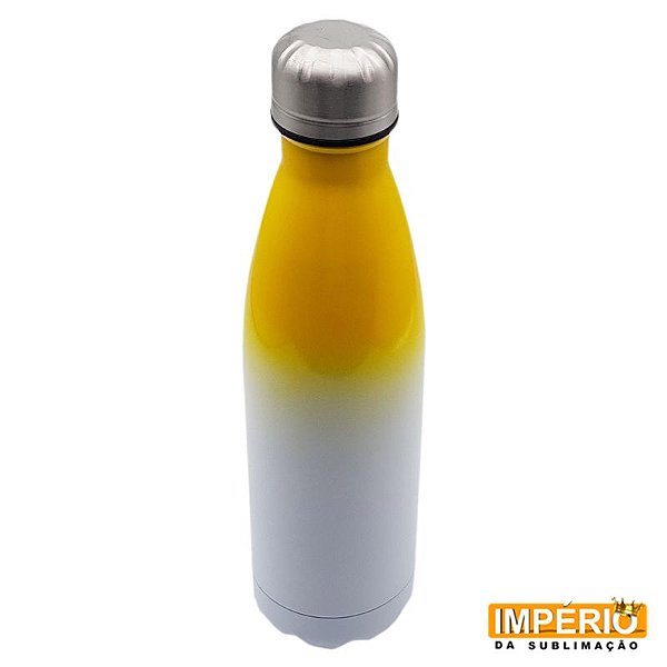 Garrafa Térmica Branca e Amarela 500 ml