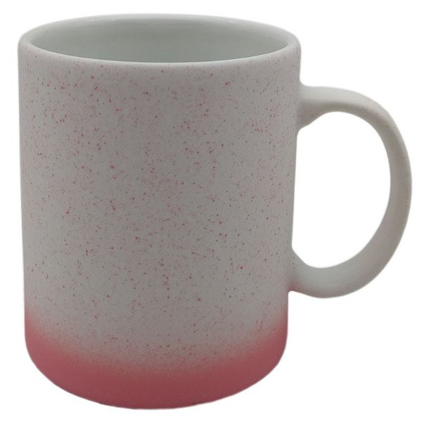 Caneca branca de porcelana delicadinha rosa (325ml)