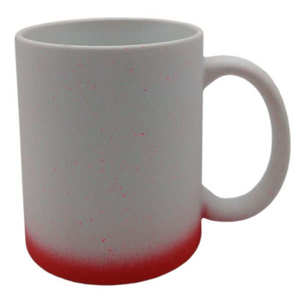 Caneca branca de porcelana delicadinha vermelho (325ml)