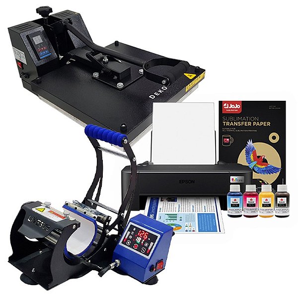 kit deko - Prensa plana 38x38  deko + prensa de caneca live touch-screen + Impressora Epson L121