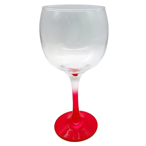 Taça gin vermelho cristal de vidro 600ml (p/ sublimação)