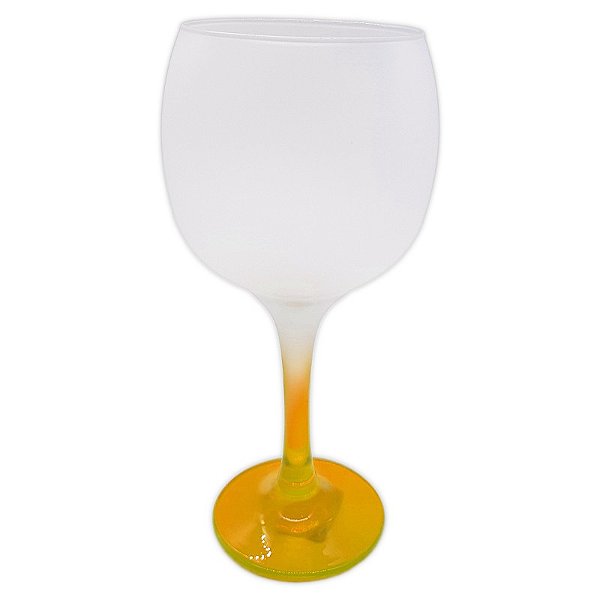 Taça gin amarelo jateado de vidro 600ml (p/ sublimação)