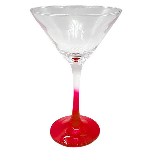 Taça martini vermelho cristal de vidro 250ml (p/ sublimação)
