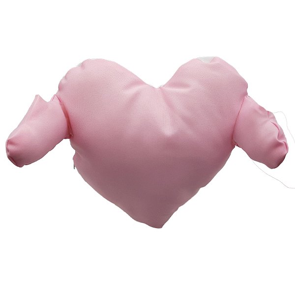 Almofada em Formato de Coração com Mãozinha Rosa Bebe para Sublimação
