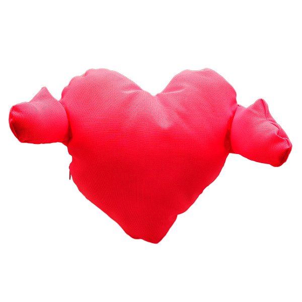 Almofada em Formato de Coração com Mãozinha Vermelho para Sublimação