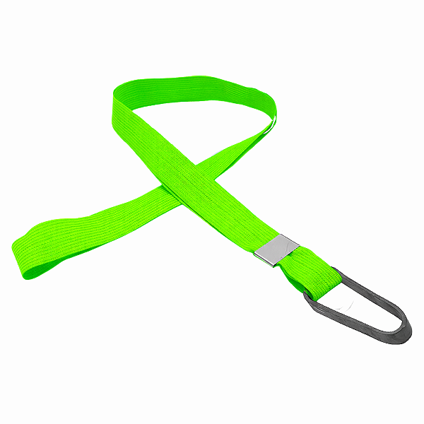 Cordão verde neon com borracha para caneca -54cm