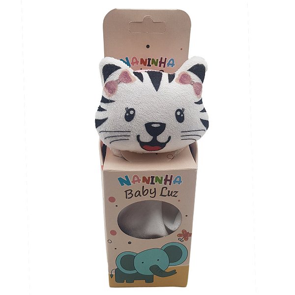 Naninha com bichinho para sublimação - Tigre branco com laço