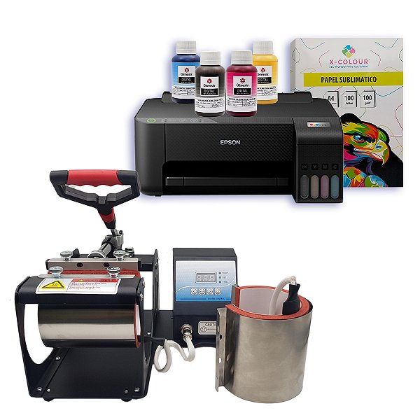 Kit Inicial - Prensa de Caneca Sublicollor 2x1 + Impressora Epson L1250 -220v