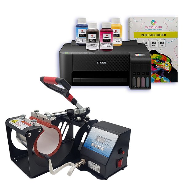 Kit Inicial - Prensa de Caneca Sublicollor 2x1 + Impressora Epson L1250 -110v