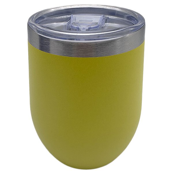 Copo térmico oval fosco- Amarelo