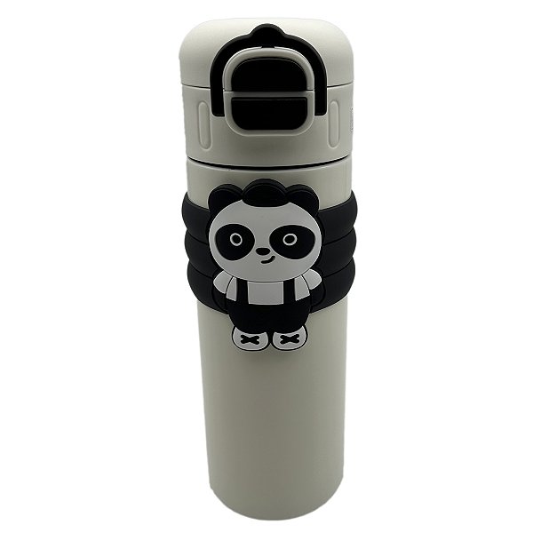Garrafa Panda 520ml - Creme/Preta