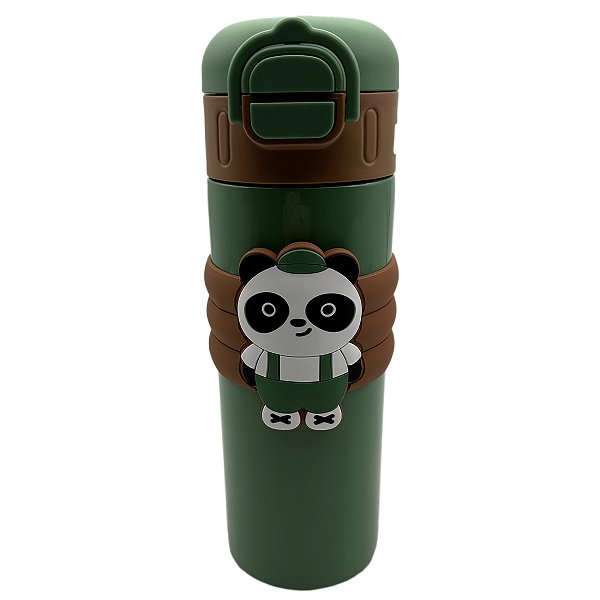 Garrafa Panda 520ml - Verde/Marrom
