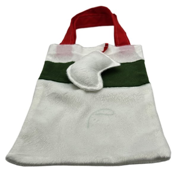 Ecobag de Natal: Verde com Alça Vermelha (25x30 cm) - Pelucia
