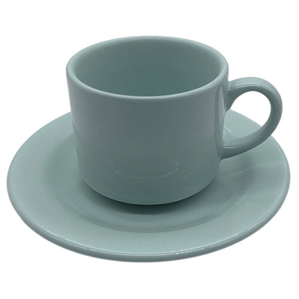 Xicara Azul com Pires para Sublimação 180ml