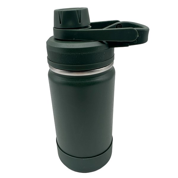 Garrafa 350 ml verde musgo com alça academia