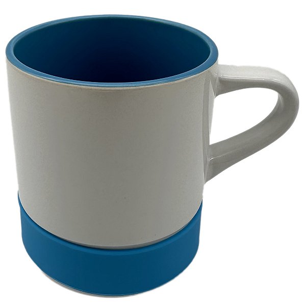 Caneca branca base alta azul -Live