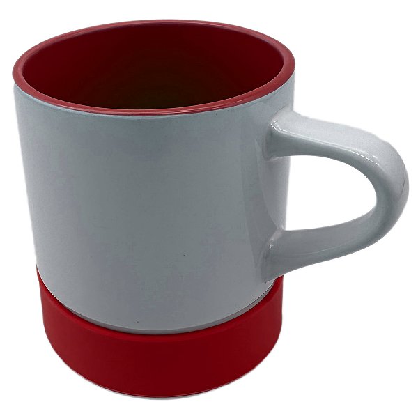 Caneca branca base alta vermelha -Live