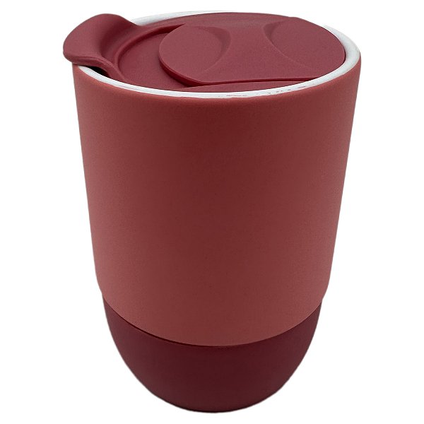 Copo buddy tampa e base silicone rosa - 325ml