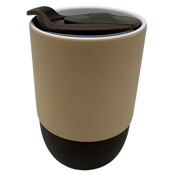 Copo buddy tampa e base silicone marrom- 325ml