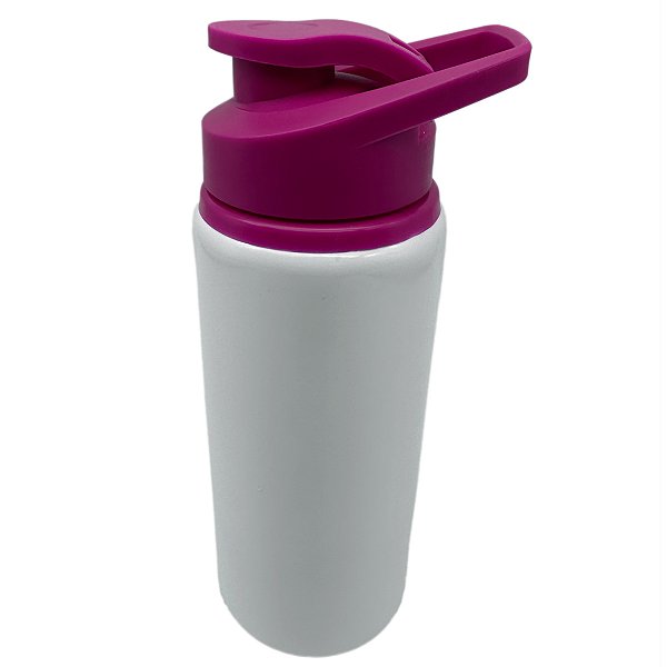 Squeeze branco sport tampa rosa 600 ml