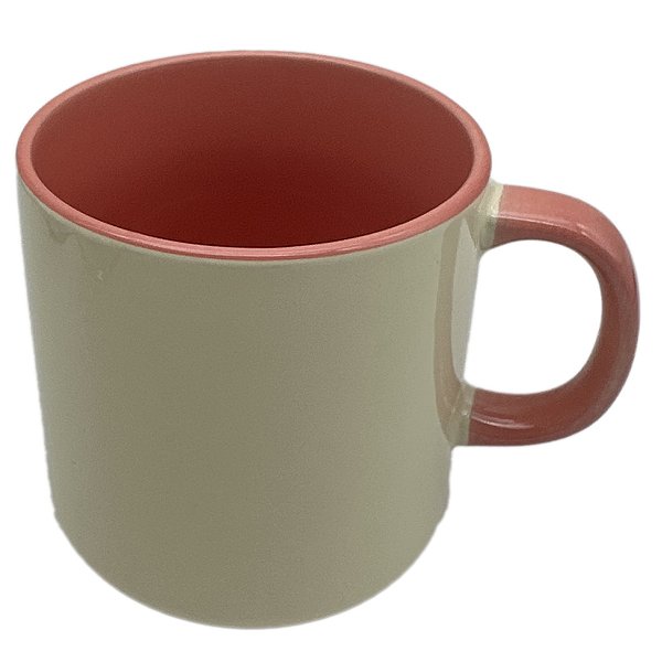 Caneca Trio 380 ml com Alça Meia Lua Rosa - 380ml